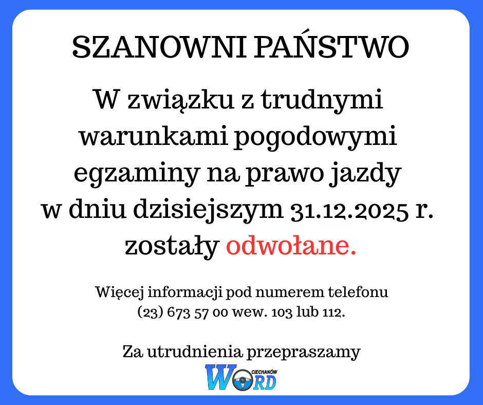 egzaminy odwołane